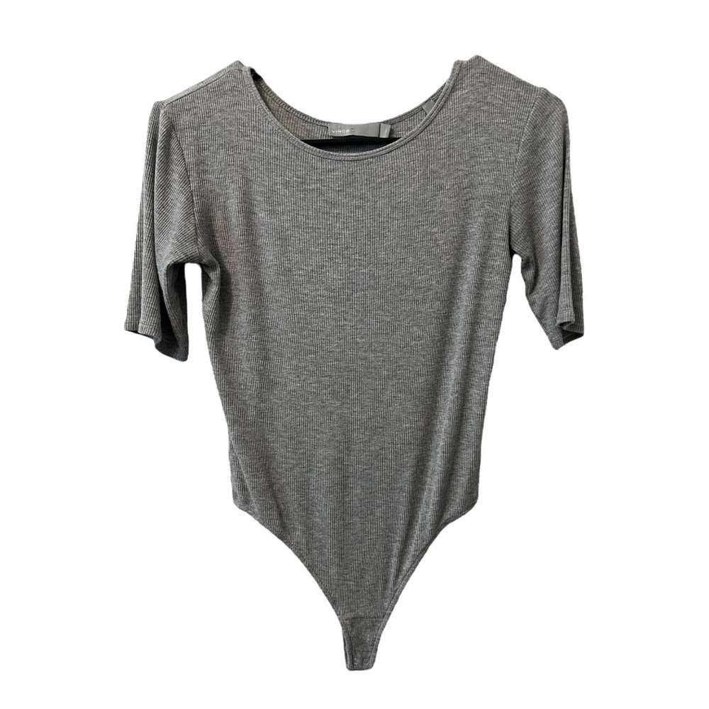 Vince Gray Ribbed Bodysuit Size XS Like New Condition